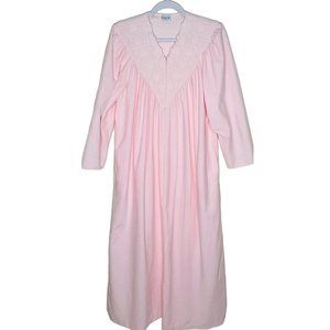 Vintage Vanity Fair Pink Velour Kaftan Dress Pockets Small